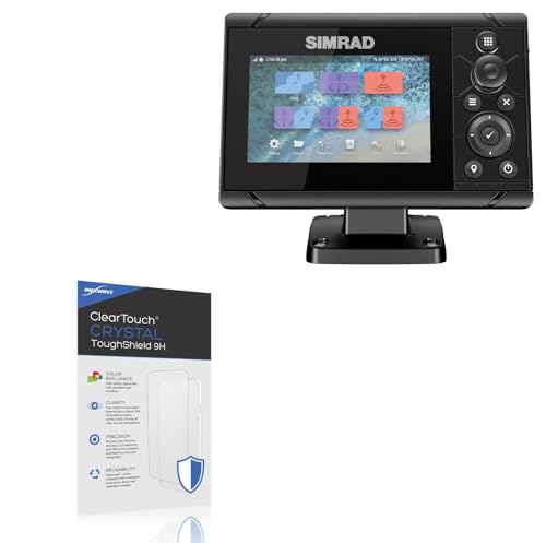 BoxWave Screen Protector Compatible with Simrad Cruise 5 - ClearTouch Crystal ToughShield 9H (2-Pack), Clear 9H Tough Flexible Film Screen Protector