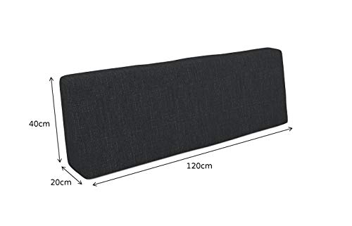 POKAR Palettenkissen Palettenauflagen mit abnehmbarem Bezug Palettenmöbel Palettensofa 6er Set: Sitzkissen 120x80 + Rückenlehne 120x40, Anthrazit - Image 7