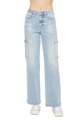 Judy Blue Women's High Waist Straight Cargo Jeans