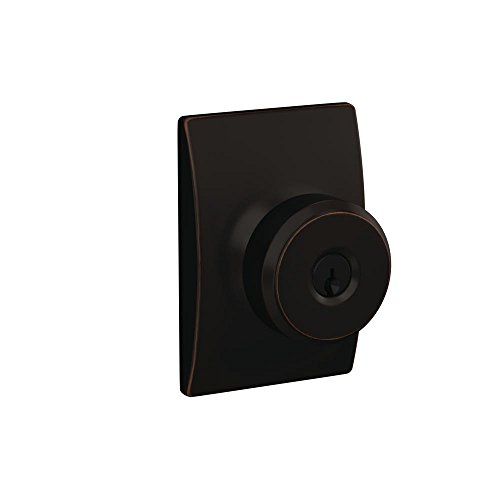 Image of SCHLAGE Bowery Keyed Entry Door Knob, Interior /Exterior, Aged Bronze