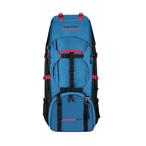 Gear Pioneer Travel 75L Extra Large Water Resistant Rucksack/Travel bag/For Men & Women(Blue - Black)