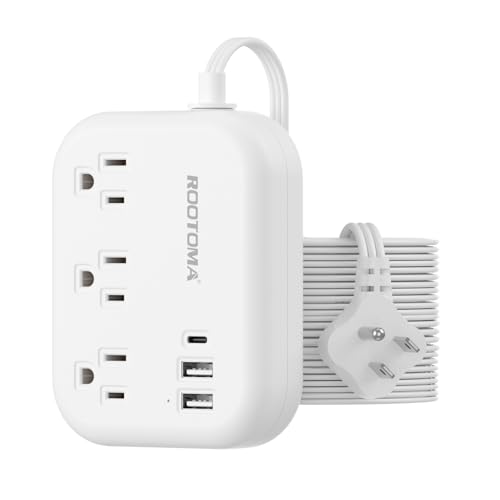 Flat Extension Cord 15 FT Behind Furniture-Ultra Slim Cord Under Carpet Rug Door Long Power Bar with 3 USB 3 Outlets Low Profile Power Strip for Travel Office Indoor 1080 Joules Protected