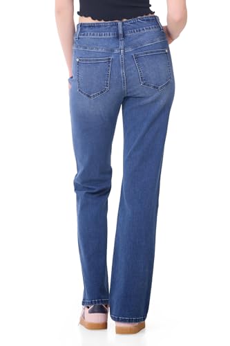 Women's Claudia Stretchy Pull-On Mid-Rise Straight Leg Jean3