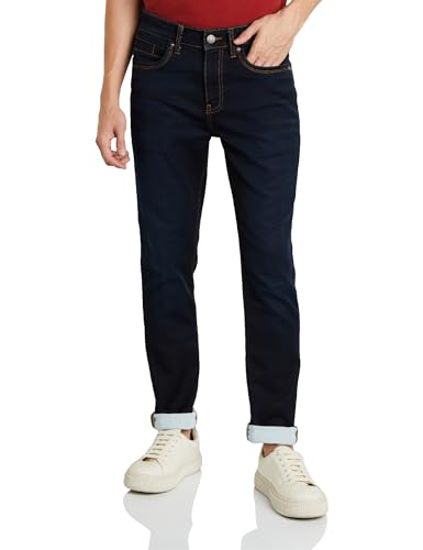 Image of Symbol Premium Men's Slim Fit Stretchable Jeans | Casual Denim | Cotton Stretch | Fashion Shades of Black & Blue (Available in Plus Sizes)