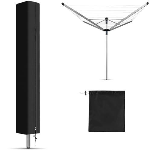 KHAMAL Rotary Washing Line Cover - 420D Oxford Fabric Waterproof Washing Line Cover with Zips and Drawstring for Dryer Rotary Line
