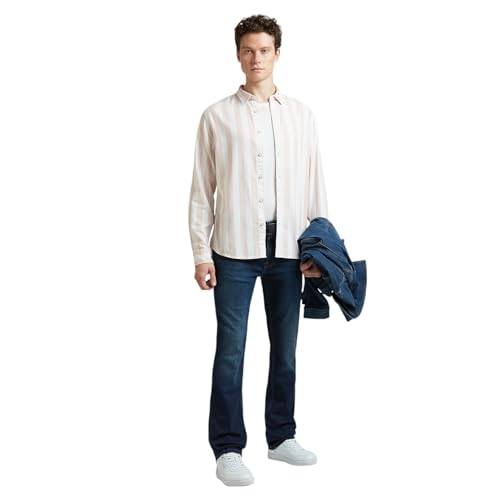 Image of Pepe Jeans Men's Casual Shirt | Striped Shirt for Men| Regular Fit | Vertical Stripes | Full Sleeve | Available in Plus Size