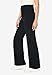 Woman Within Plus Size Petite Stretch-Cotton Knit Pull-On Wide-Leg Leggings - LP, Black