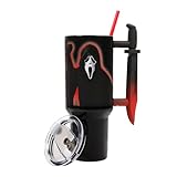 Bioworld Ghostface Text and Logo 40 Oz. Stainless Steel Tumbler With Dagger Handle