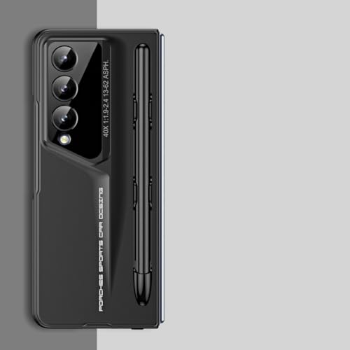 Cubierta de la caja del teléfono Funda de moda compatible con Samsung Galaxy Z Fold 4, con lápiz de escritura incorporado y protector de pantalla incorporado, funda protectora ultrafina de PC rígida,