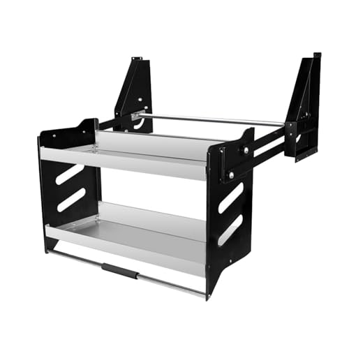 Organizador de armario de cocina extraíble, estante de especias de 2 niveles para armarios de pared, organizador de estante que ahorra espacio