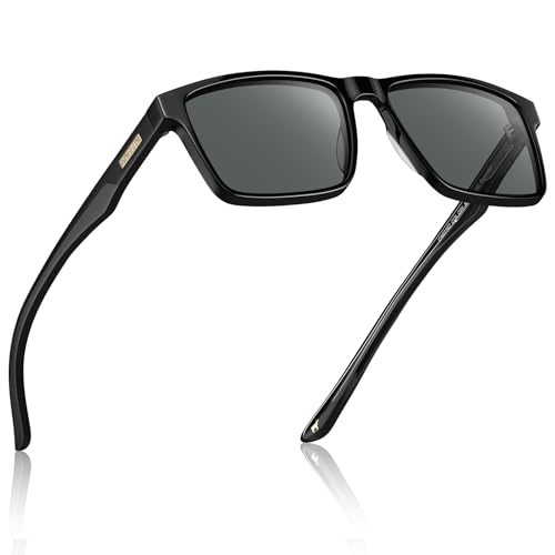 Image of CARFIA Retro Acetate Mens Sunglasses Polarized Classic Square Sun Glasses CA62162