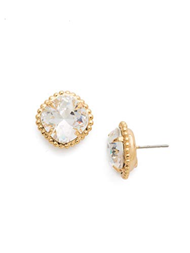 Sorrelli Essentials Cushion-Cut Solitaire Earring, Bright Gold-Tone Finish, Crystal, One Size (EBX10BGCRY)