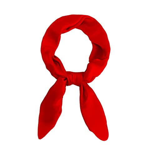 Vintage Scarf Satin Silk Ascot for Women Girls