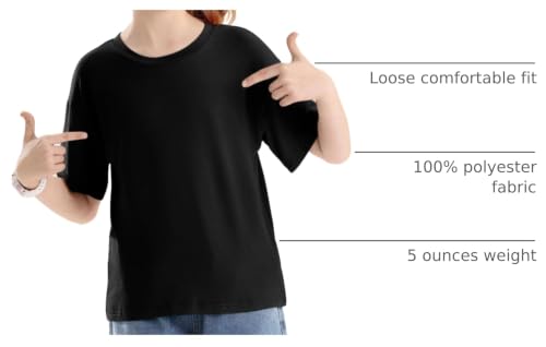 Image of Girls Short Sleeve T Shirts Kids Summer Crewneck Tops Basic Tees 5-14 Years