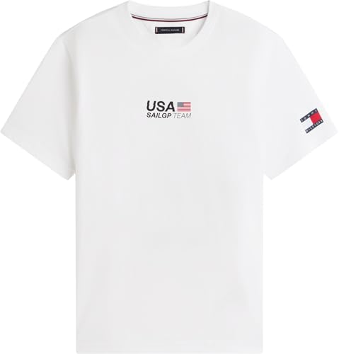 Tommy Hilfiger Herren T-Shirt Kurzarm US SailGP Graphic aus Baumwolle, Weiß (White), XL – Ansicht 5