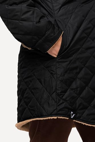 Chaqueta reversible Ulla Popken con acolchado de pespunte y tejido teddy 7
