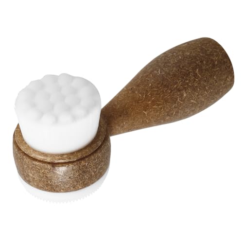 OSOLADY Cepillo De Limpieza Cara De Vapor Cepillo De Cara Limpiador Facial Cepillo Facial De Limpieza Profunda Cepillo Para Lavar La Cara Light Brown Lana De Fibra