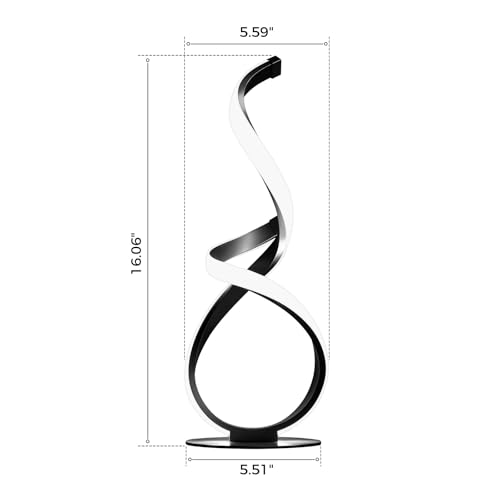 2 Lámparas de Mesa LED en Espiral para Noche Negras miniatura 7