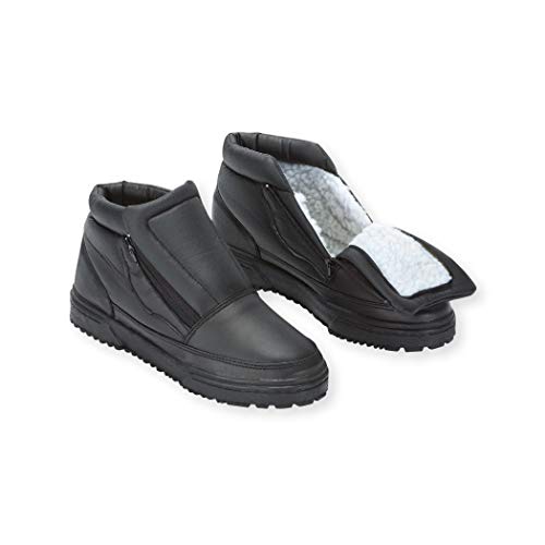 Collections Etc Men's Snow Boots with Ice Grippers - Wide Width