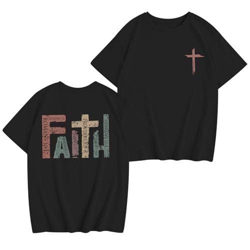 Image of Jesus Shirt for Girls Christian Faith Tshirts Kids Cute Bible Verse Graphic Tees Inspirational God Religious Clothes