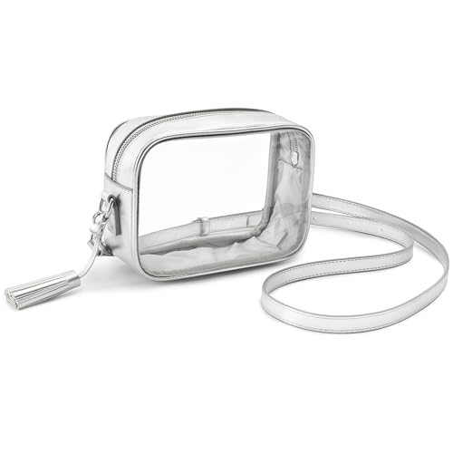 Image of Yarnic Clear Bag Stadium Approved, PVC Transparent Crossbody Purse Small Clear Crossbody Bag with Adjustable Shoulder Strap