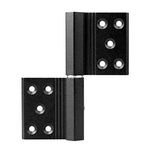 8 Pack 4 5/8" X 3 3/4" Black Lift Off Hinge Flag Hinges Detachable Door Hinges, Aluminum Alloy Hinge With 10 Mounting Countersunk Holes, Thickness 2.2Mm, Max Load 110 Lb One Pair #TOP5