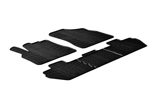 Gledring Set tapis de caoutchouc compatible avec Citroen Berlingo / Peugeot Partner 2008-2018 (T profil 5-pièces + clips de montage)