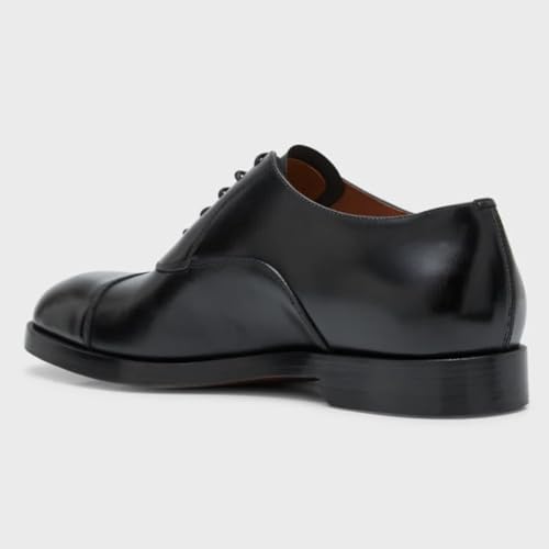 FSJ Men's Classic Lace-Up Oxford Shoes Handmade Burnished Soft Leather Cap Toe Formal Business Tuxedo Dress Shoes Size 4-16 US4