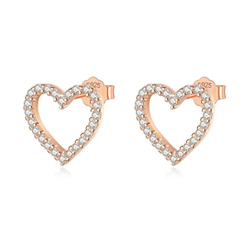 Argent 925 boucles d'oreilles cœur d'amour éblouissant au design chic et durable
