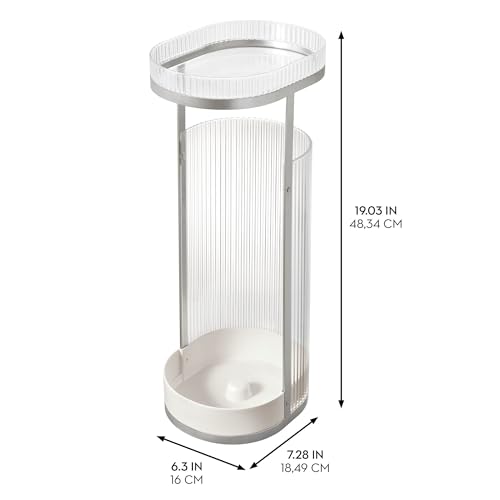 Image of iDesign Toilet Paper Stand with Tray, Clear /Satin Gray | Storage for Toilet Paper