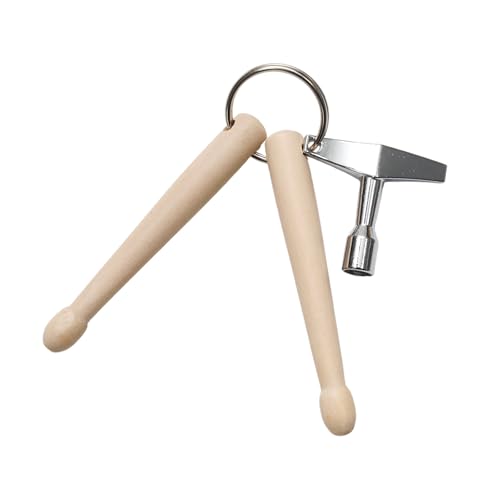 Mini baquetas de madera para percusión con llavero miniatura 1