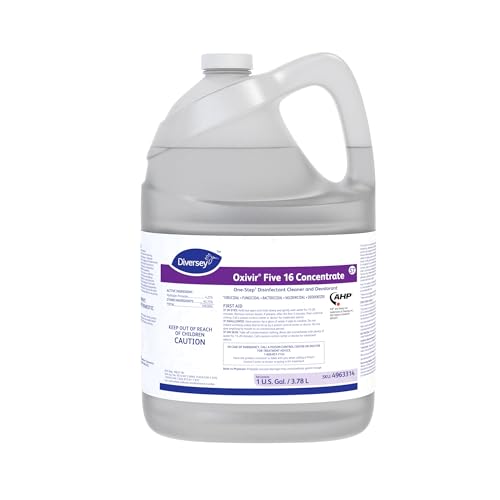Oxivir Diversey 4963314 Five 16 One-Step Hospital Strength Disinfectant Liquid Cleaner, Accelerated Hydrogen Peroxide, Concentrate, 1-Gallon