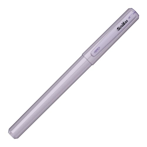Image of Scrikss Primeo Medium Nib Fountain Pen | 3 Cartridges Included | Stainless Steel Nib & ABS Body | Lilac | in Blister Pack