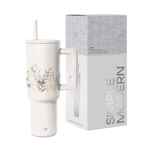 Image of Simple Modern Disney 40 oz Tumbler with Handle & Straw Lid | Insulated Stainless Steel Water Bottle Travel Mug | Gifts for Women Her | Trek Collection | 40oz | Winnie The Pooh in the Wilderness