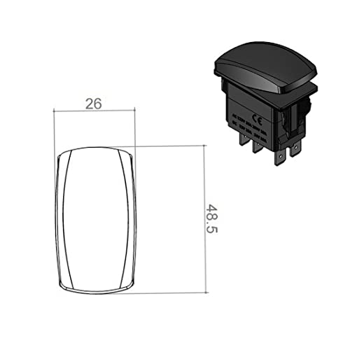 Image of Laser Etched Backlit Switch Cover Cap for Car Boat Dashboard Rocker Switch