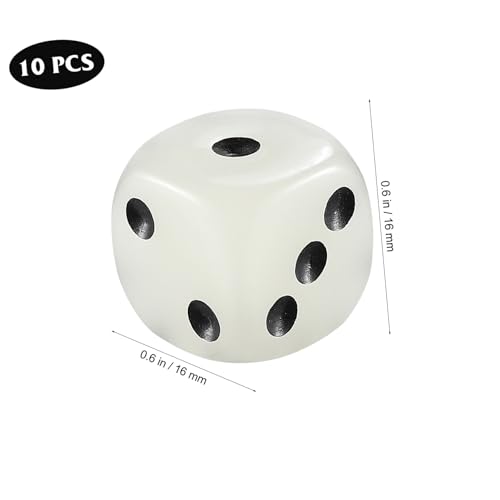NUOBESTY 10 Stück Spielwürfel Leuchten im Dunkeln Würfel Neuheit Würfel Sechs Seiten Couchtisch Spiel Indoor Outdoor Spiel für Familie Bar Party 16Mm