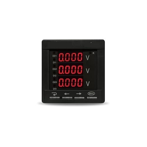 Voltmètre triphasé AC 500V digital LED avec sortie RS485 4 fils