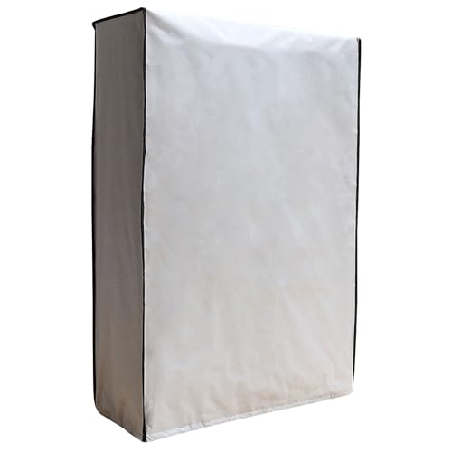 室外機カバー、室外機カバー 日除け、大型二層式室外機用、五方完全密閉型、大型エアコンに最適 遮熱 遮光 防音 断熱材 日よけ 遮熱シート(Silver,98x145x42cm/38x57x16in)