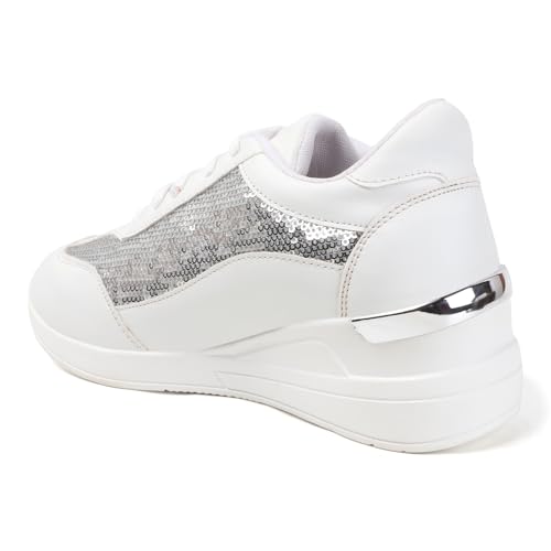 Image of Vendoz Women Wedding & Party Casual High Heel Sneakers I Cushioned Insole I Glittery & Embellished Bridal Wear I Lightweight and Stylish Shoes for Girls CNV7065