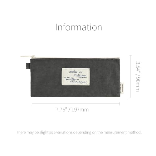 Image of Monolike Archive247 Faded Pencil Case, Gray - Classic Muted Tone Desk Organizer, Vintage Minimalist Writing Instrument Pouch