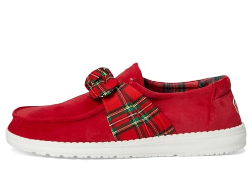 HEYDUDE Women's Wendy Bow Tartan Plaid Loafer4
