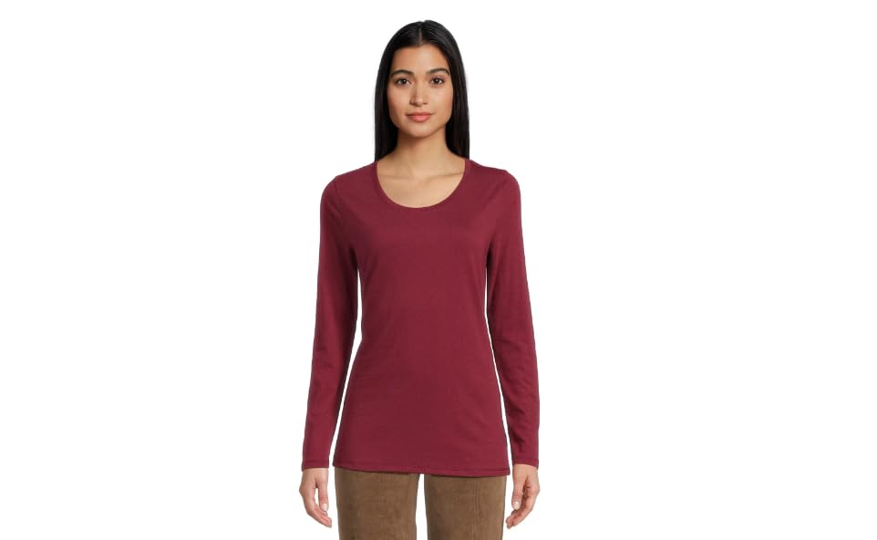 No Boundaries Junior's Long Sleeve Scoop Neck T-Shirt (US, Alpha