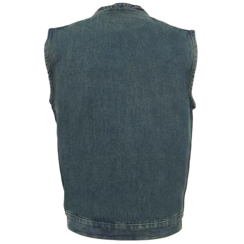 Biker's Edge Men's Denim Club Style Vest