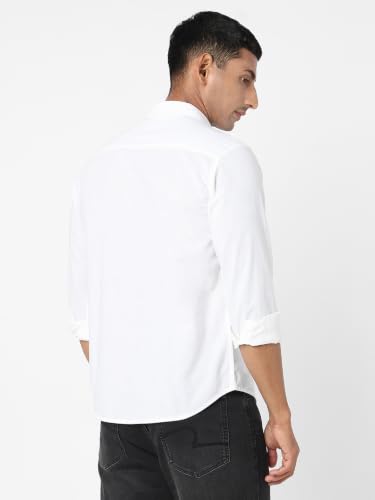 Image of Spykar Men's Regular Fit Full Sleeve Cotton Solid Casual Shirts