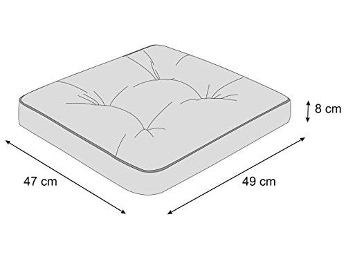 PillowPrim 4er Set Stuhlkissen 49x47 cm Sitzauflagen Polsterauflagen Outdoor/Indoor Außen/Innen Garten Winter gatren Freizeit Sommer Sommerferien Anthrazit