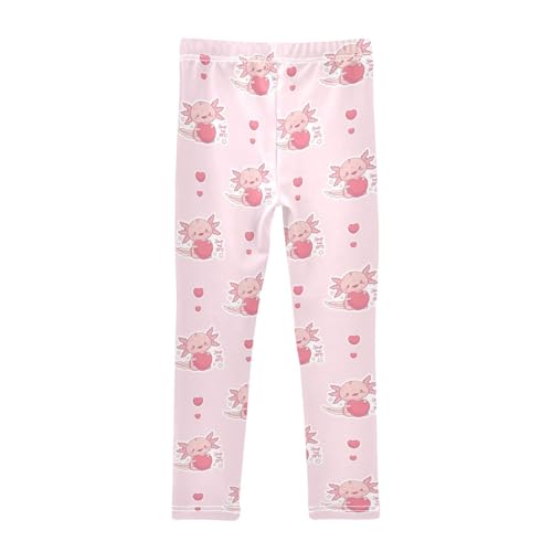 Girls Basic Leggings Baby Girls Pants Cute Axolotl Soft Footless Stretchy Tights Pants 4-10Y2