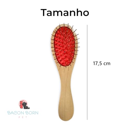 Escova Para Pet Sem Bolinha Pente Madeira Spitz Alemão Anão E Lulu Da Pomerania Lhasa