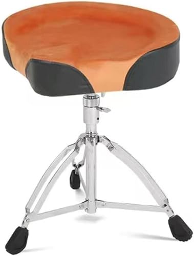 Tycoon ドラムスローン ドラムスツール ドラム椅子 ドラムチェア 高さ調節可能 53-63cm ドラムシート 布張りのスツール オートバイスタイルのドラム椅子 音楽パフォーマンス PUレザー ベルベットシート表面 軽量 安定性 耐久性 大人用 (ベル