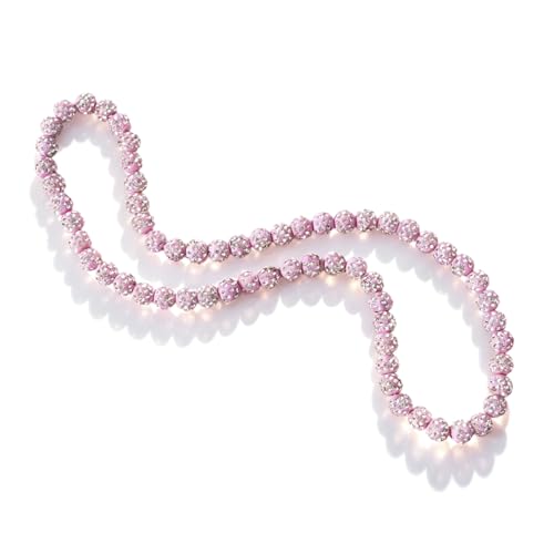 AUSGER Baseball Ice Collection Necklace for Boys Men Sparkly Elastic Bling Beaded Rhinestone Necklace Drip Gift for Girls Kids Players