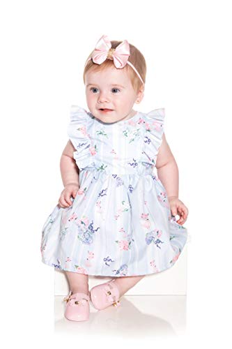 Vestido Bebê Azul Estampado Flamingos Paraiso (GG)